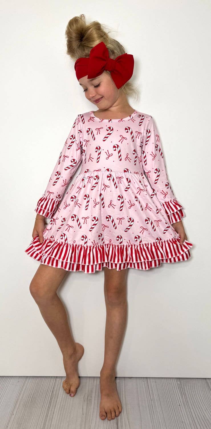 Stripes & Bows Girls Dress