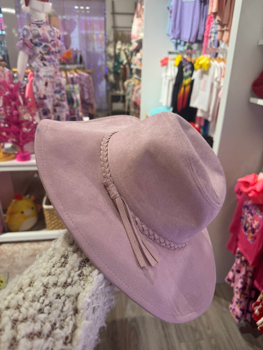 Pink faux suede hat|2890