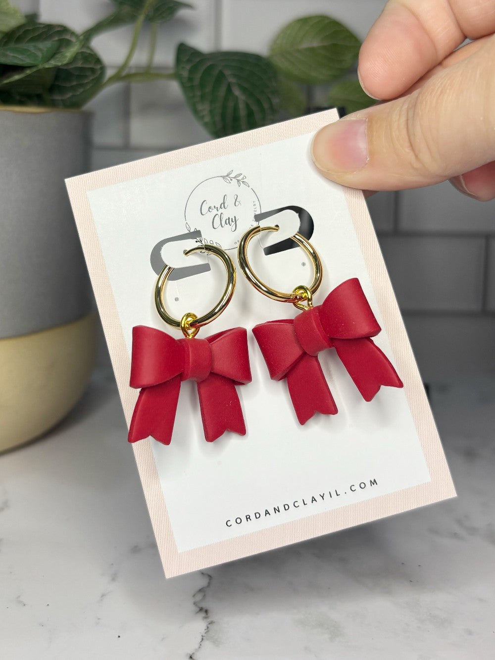 Cherry Pie 3D Bow Hoops NF|5210