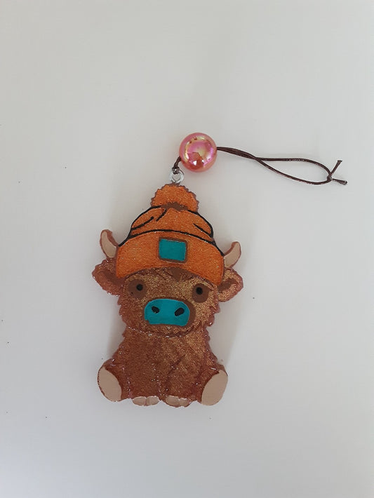 CAR FRESHIE-MINI COW ORANGE HAT|1389
