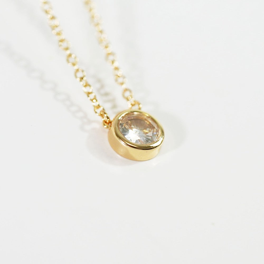 The Vault - Solitaire CZ Bezel Necklace|1288
