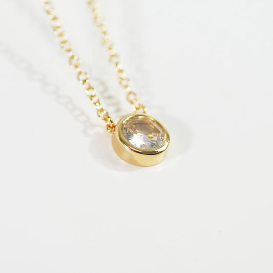 The Vault - Solitaire CZ Bezel Necklace|1288