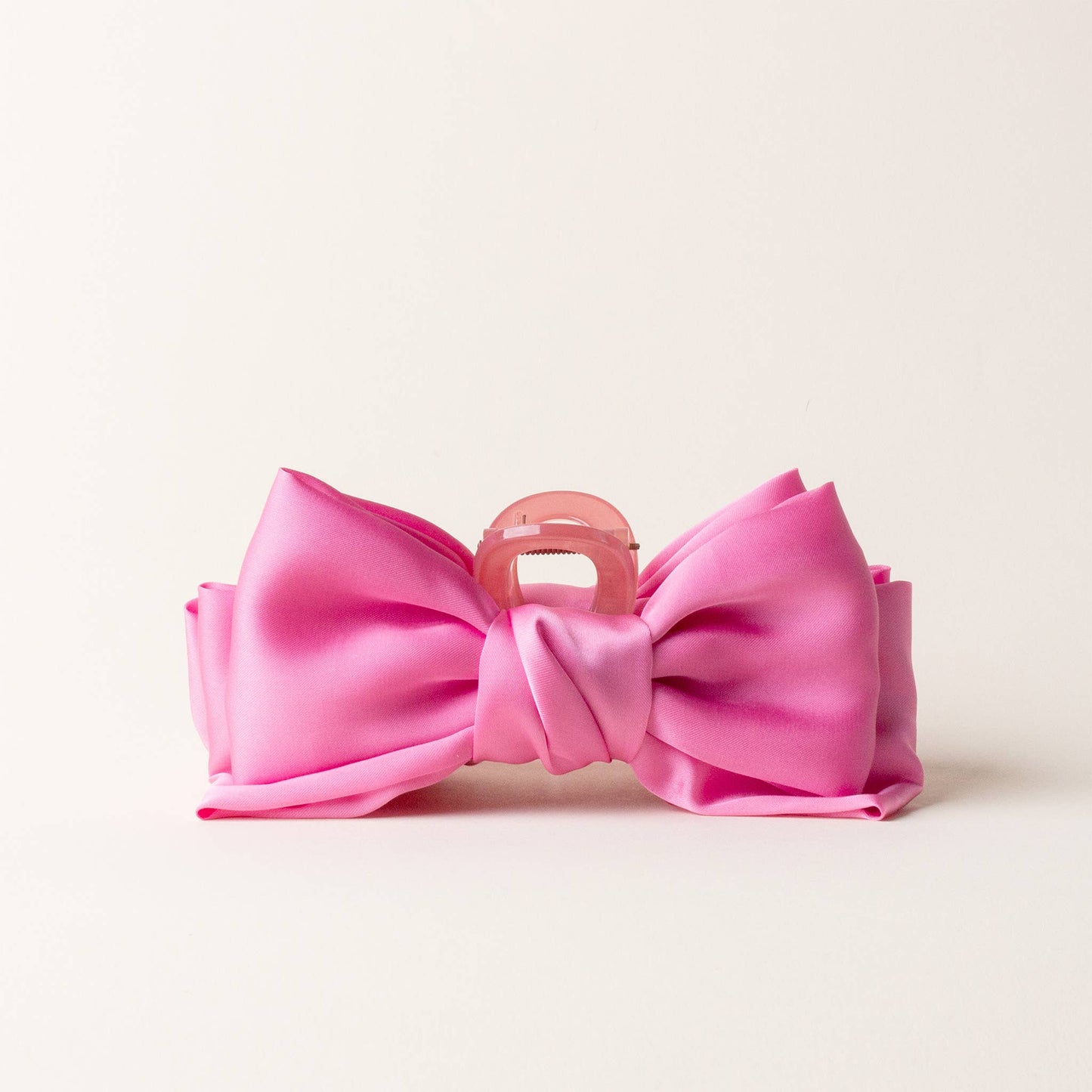 Satin Bow Claw Clip-Hot Pink