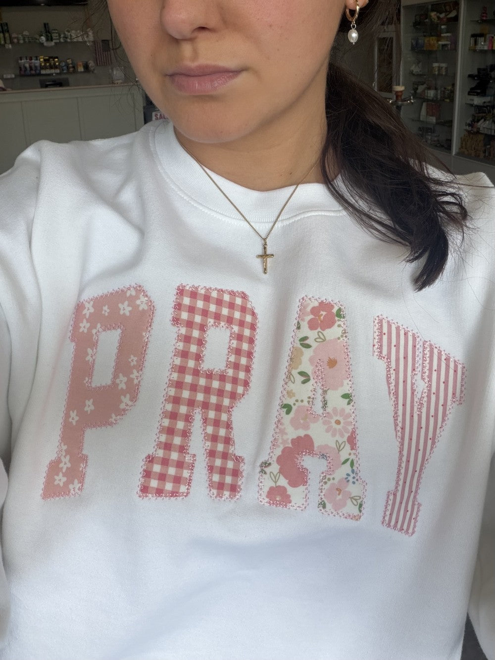 Pray Patchwork sweatshirt|5848