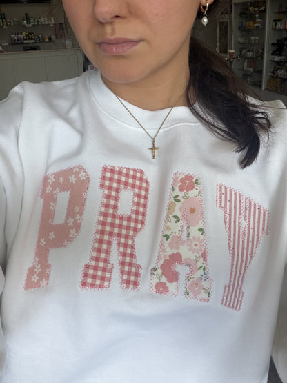Pray Patchwork sweatshirt|5848
