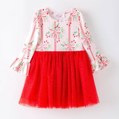 Holly Stripes Tutu Girls Dress
