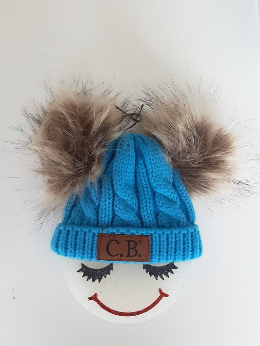 CAR FRESHIE-BEANIE BLUE POMS RED LIPS|1404
