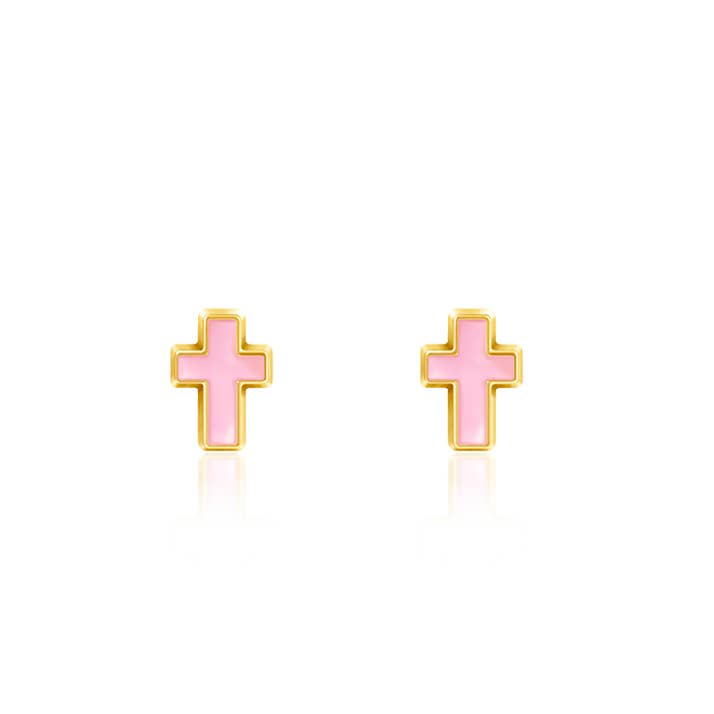 Pink Cross Cutie Stud Earrings