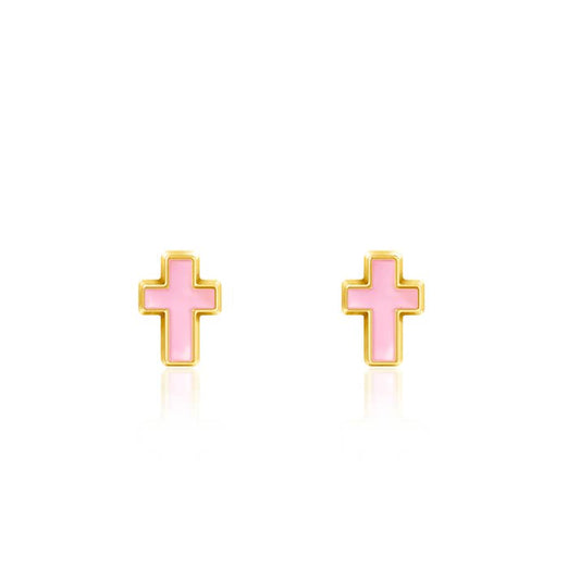 Pink Cross Cutie Stud Earrings