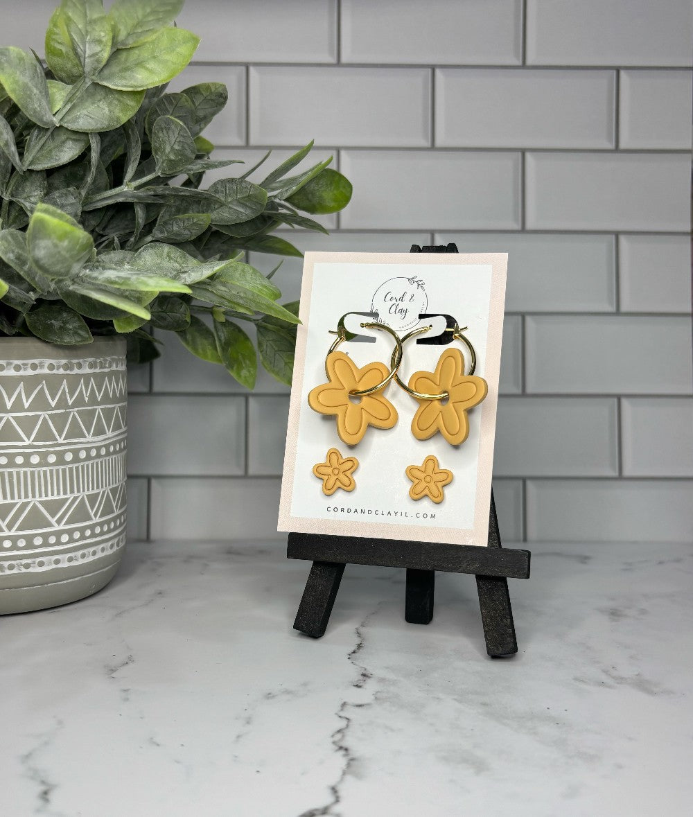 MOMMY & ME Yellow Flower Earring Set - NF|7604