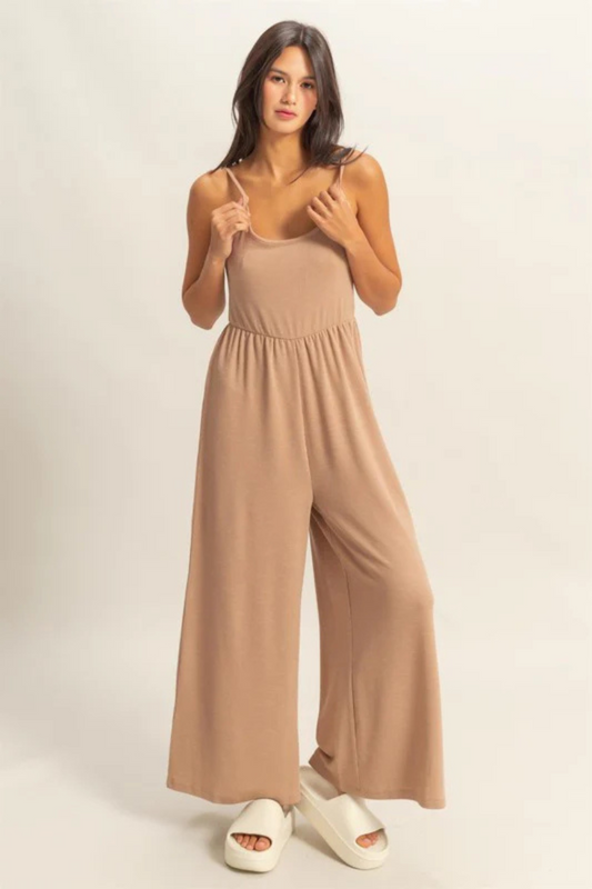 V Ribbed Jumpsuit|7883