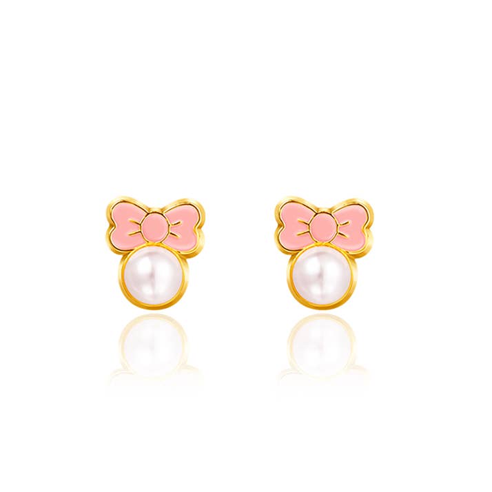 Pink Chic Bow Cutie Stud Earrings
