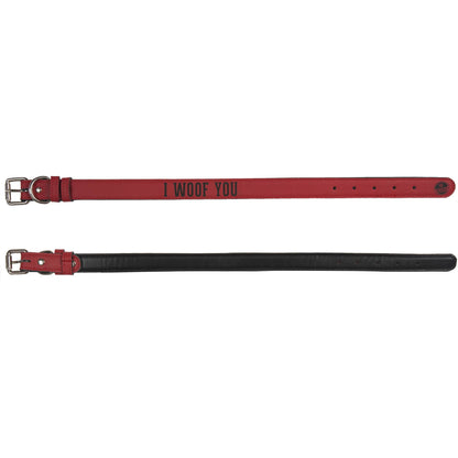 L/XL Woof - 30" PU Leather Pet Collar