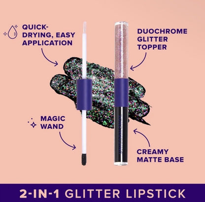 Quiet Riot 2in1 | Black-Chasm | Glitter Lip Duo | Lip Paint|8946