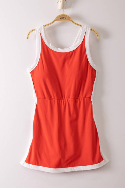 Red Activewear Mini Dress|7586