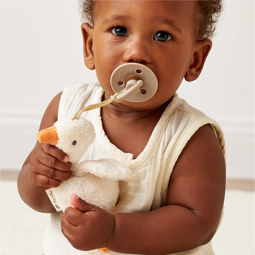 Bitzy Pal Natural Rubber Pacifier & Plush Goose|6543