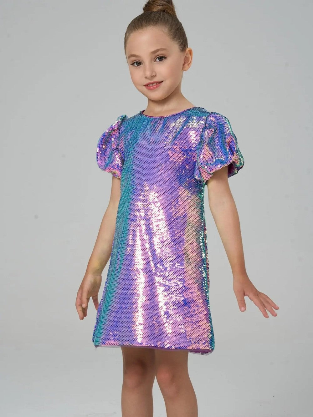 Mystic Mermaid Sequin Puff Sleeve Dress|8577