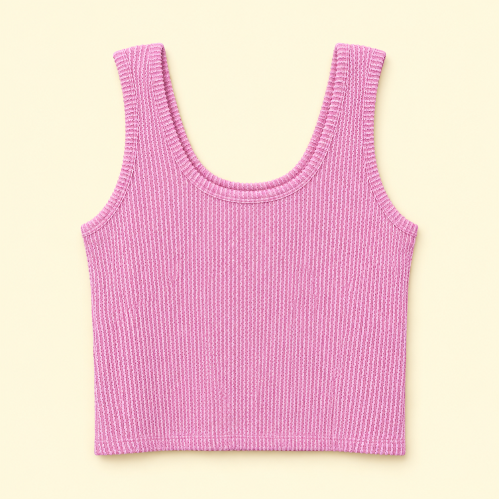 Ribbed Bubblegum Pink Tank|9024