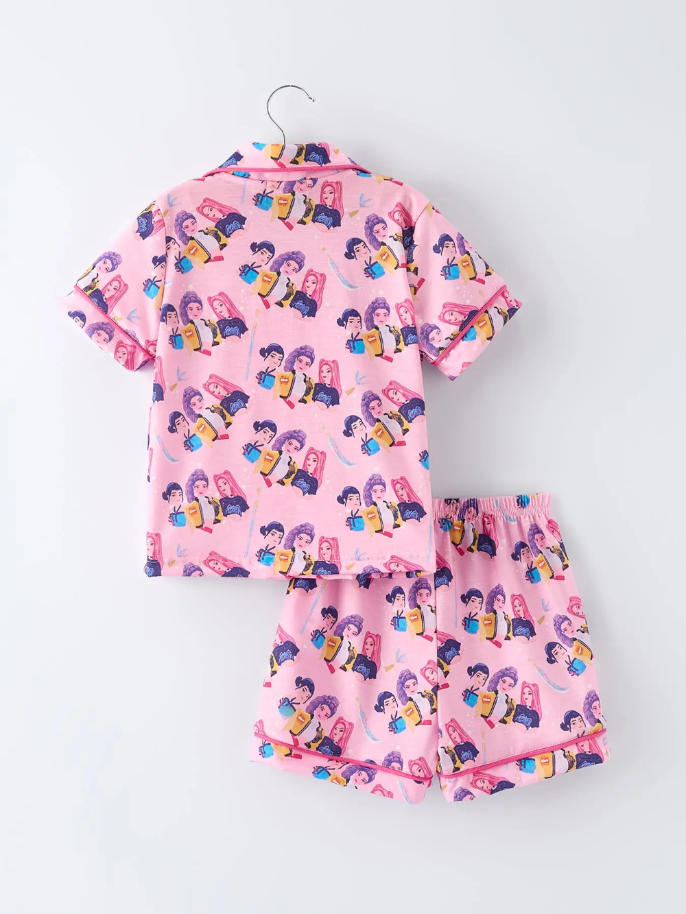 Pink Kpop Short Sleeve Pajama Set|5127