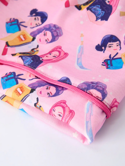 Pink Kpop Short Sleeve Pajama Set|5128