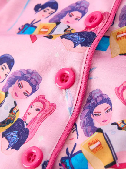 Pink Kpop Short Sleeve Pajama Set|5130