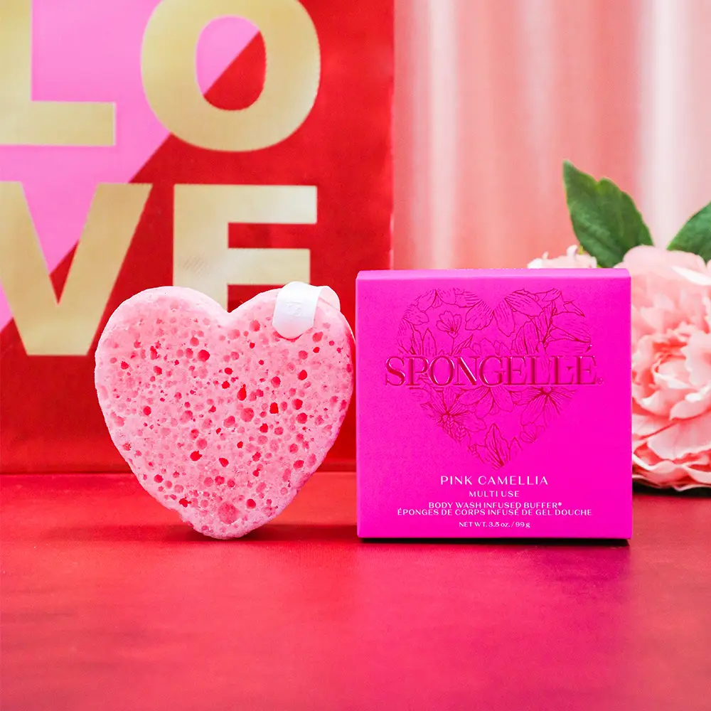 Pink Camellia Heart Buffer|5321