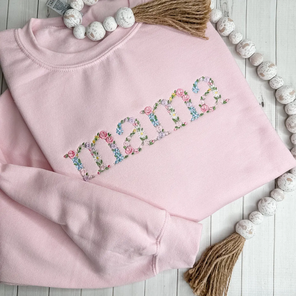 Mama Embroidered Sweatshirt|5551