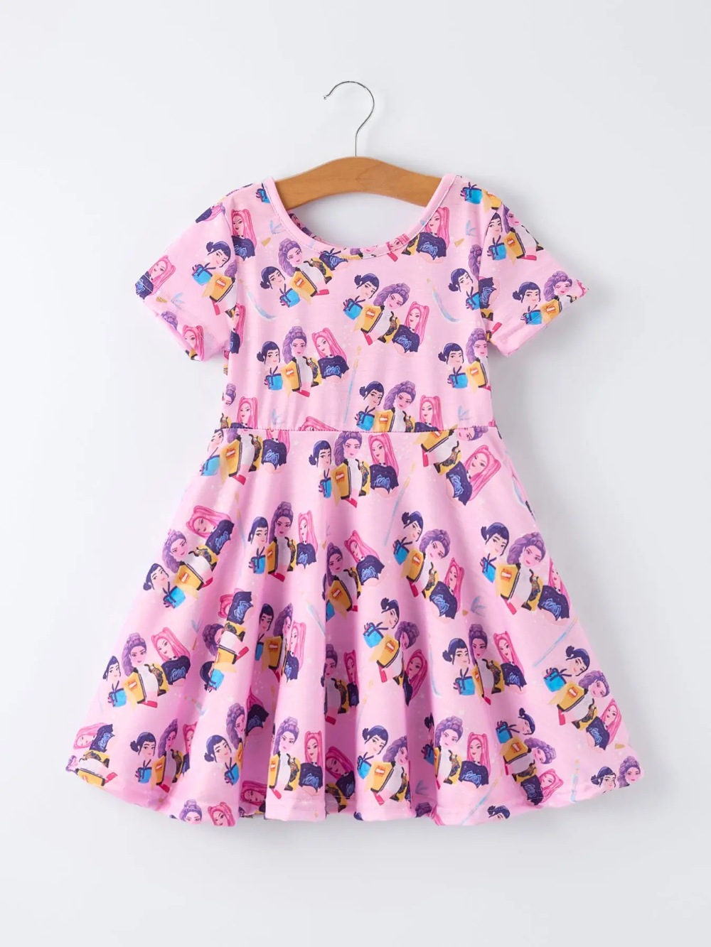 Pink Star Kpop Twirl Dress|7262