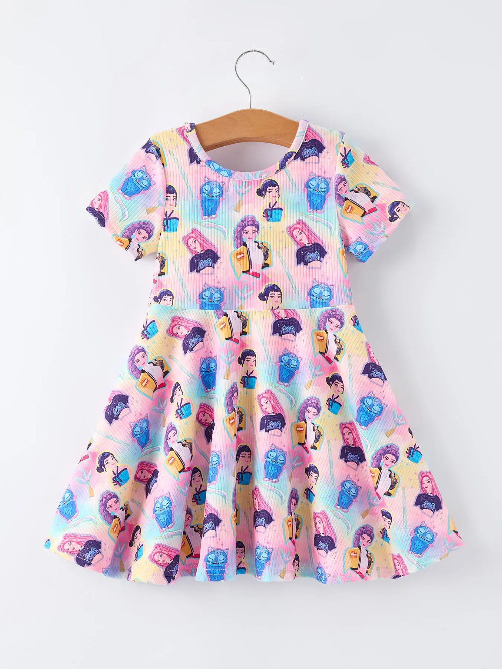 Colorful Kpop Star Twirl Dress|7269