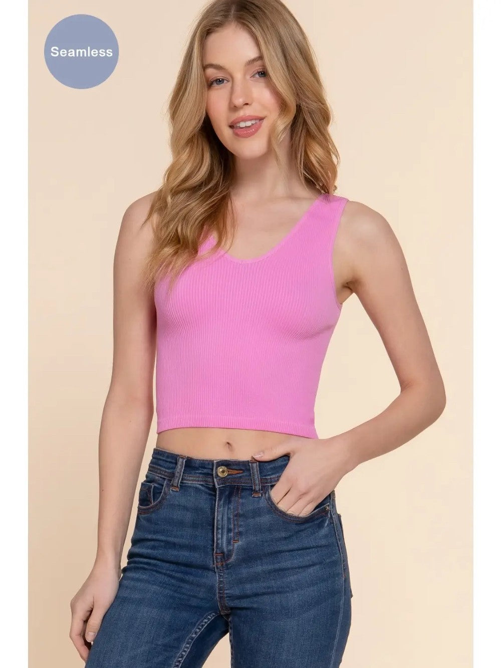 Reversible V/Round Neck Tank|7392