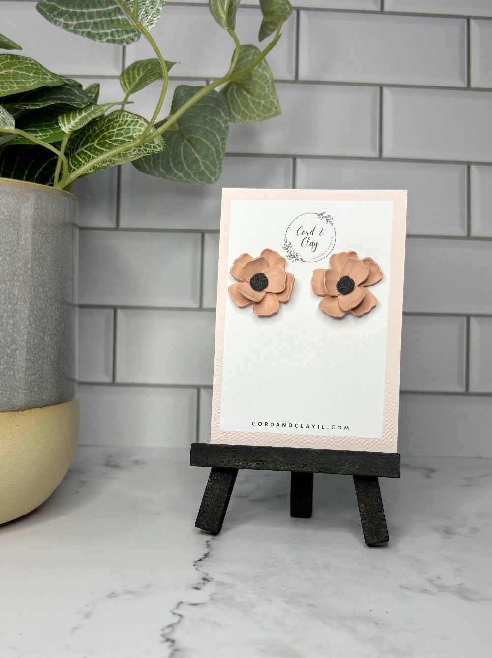 Orange Large Flower Stud|5968