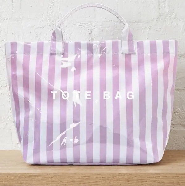 Purple Striped Tote Bag|8152