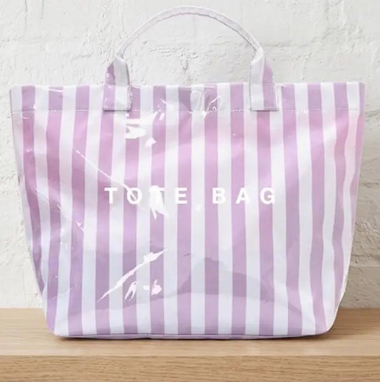 Purple Striped Tote Bag|8152
