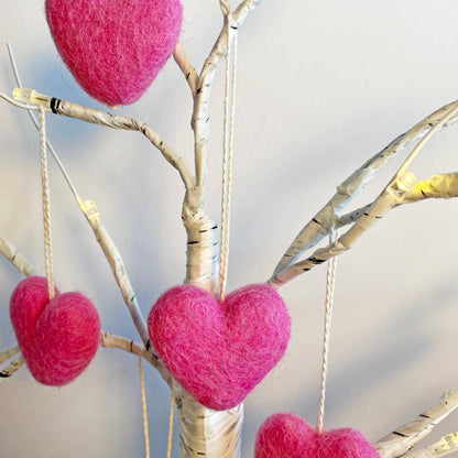 Felt Heart Ornament - Pink