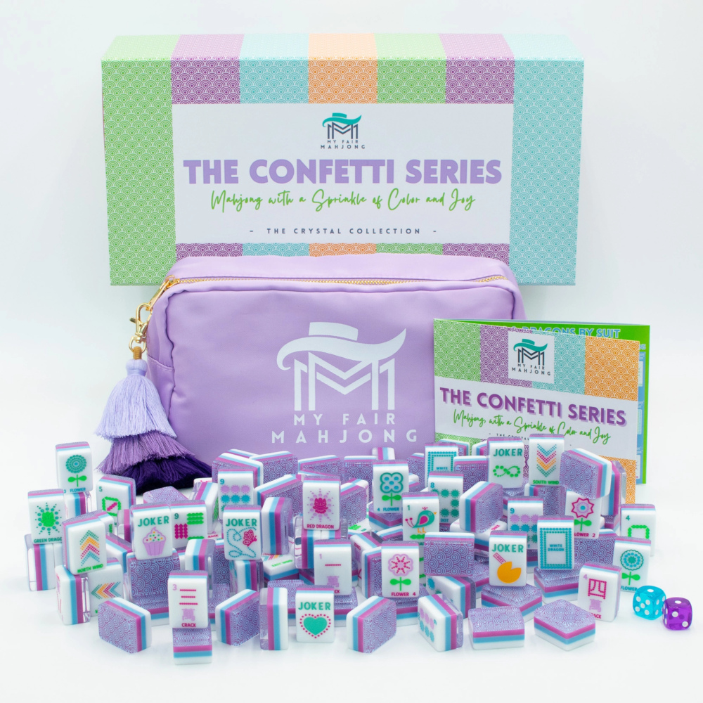 Crystal Confetti Purple | Mahjong with A Sprinkle of Color | Mahj Tiles|7537