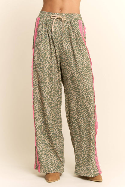 The Lacey Leopard Ribbon Pants
