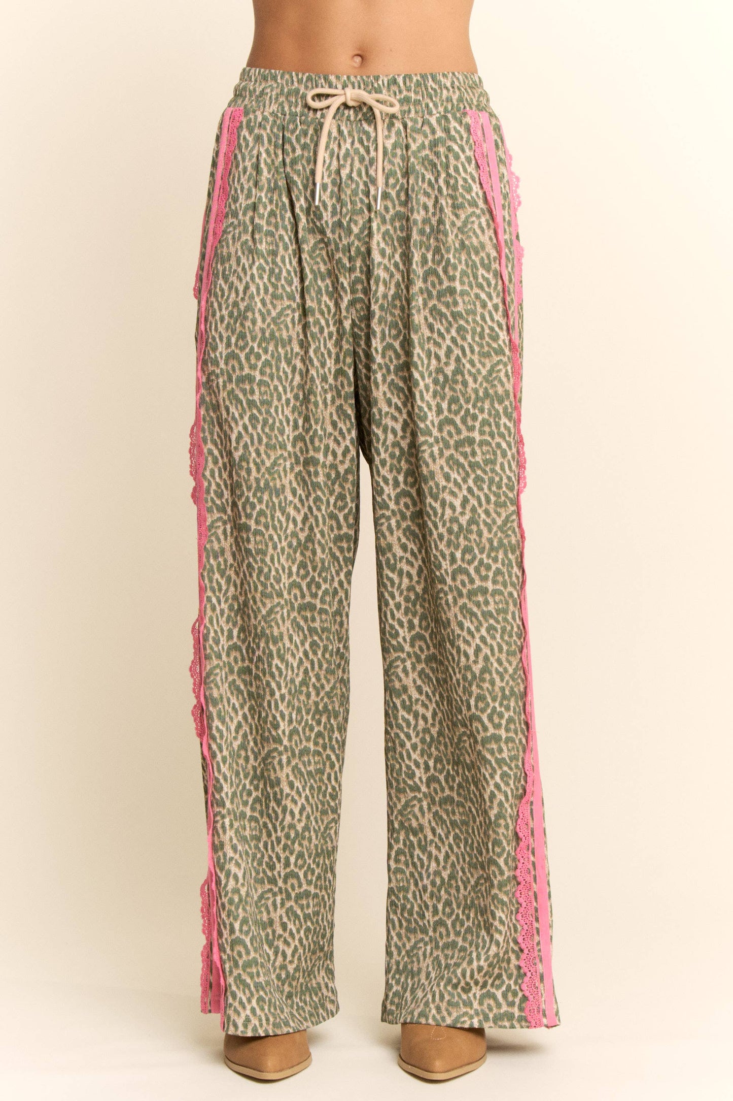 The Lacey Leopard Ribbon Pants