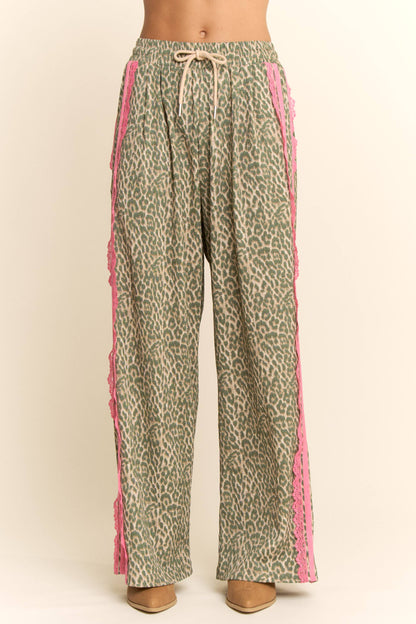 The Lacey Leopard Ribbon Pants