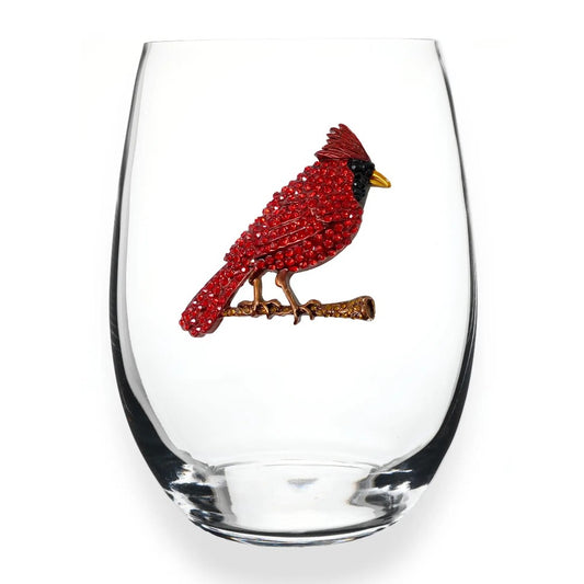 Cardinal Jeweled Stemless Wine Glass|9201