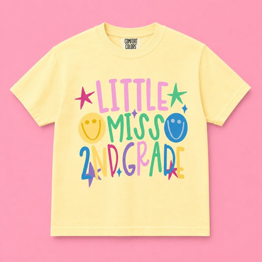 Little Miss 2nd Grade Tee|8784