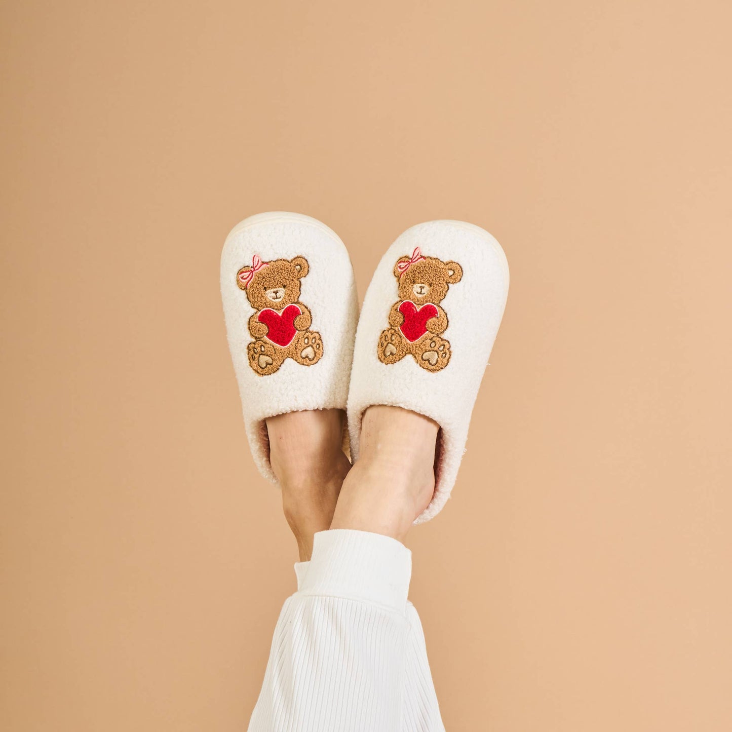 Fuzzy Slippers Teddy Bear Hugs