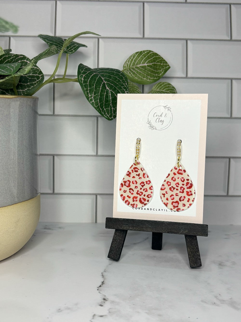 Leopard Print Teardrop Dangles|5225