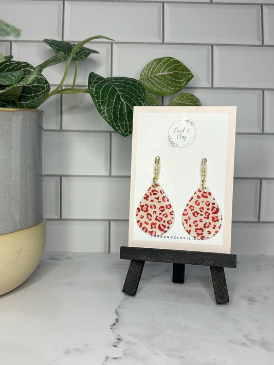 Leopard Print Teardrop Dangles|5225