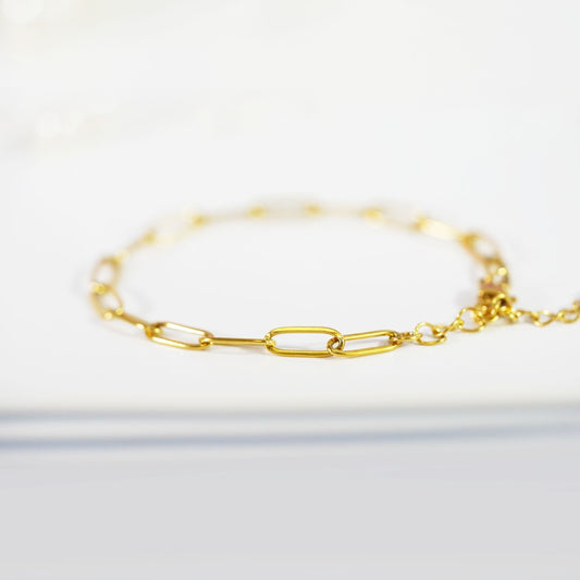 The Vault - Paperclip Bracelet Gold|1302