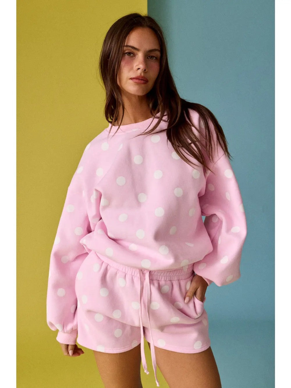 Polka Dot Pink & White Fleece Set|9141