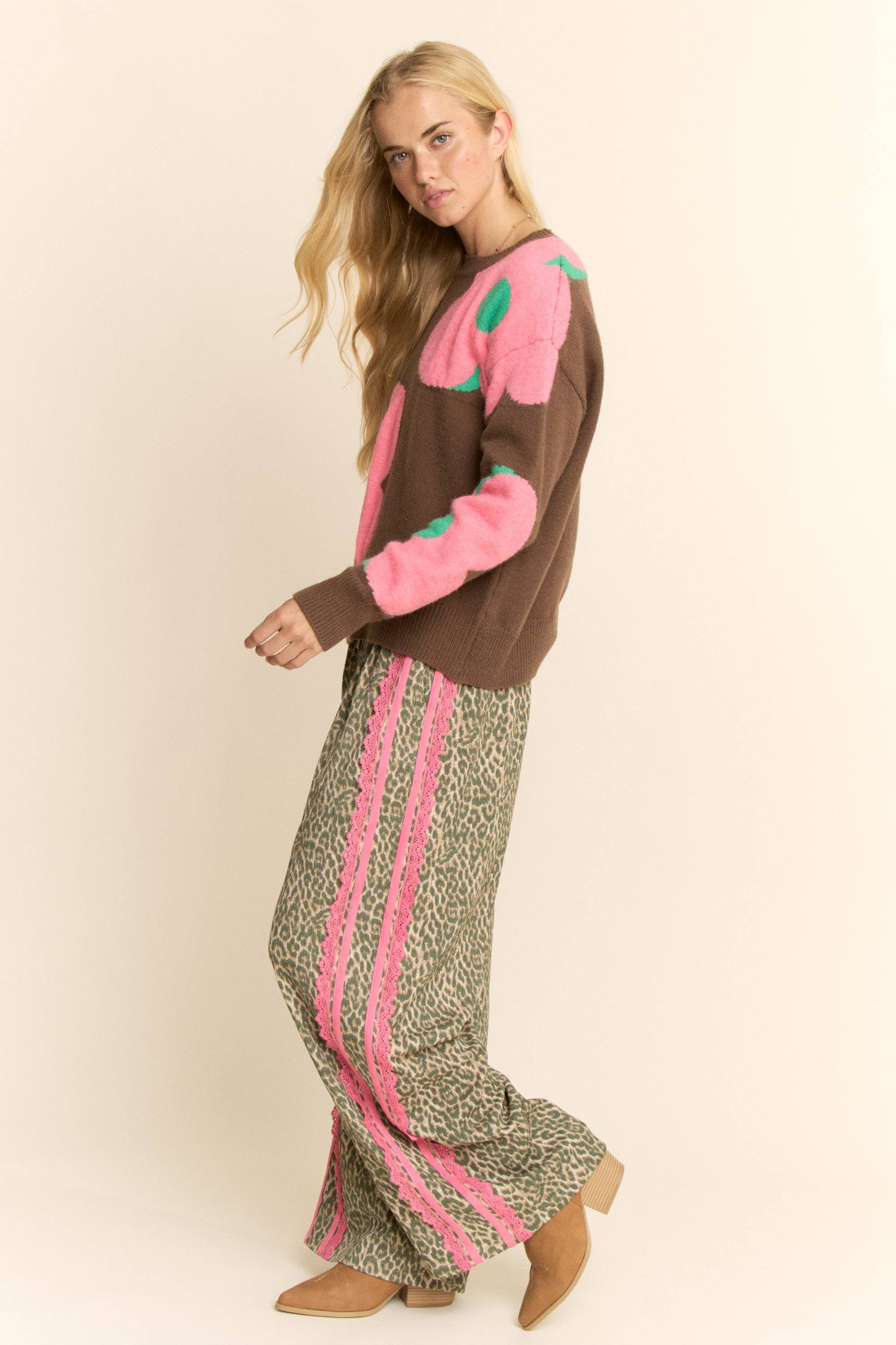 The Lacey Leopard Ribbon Pants