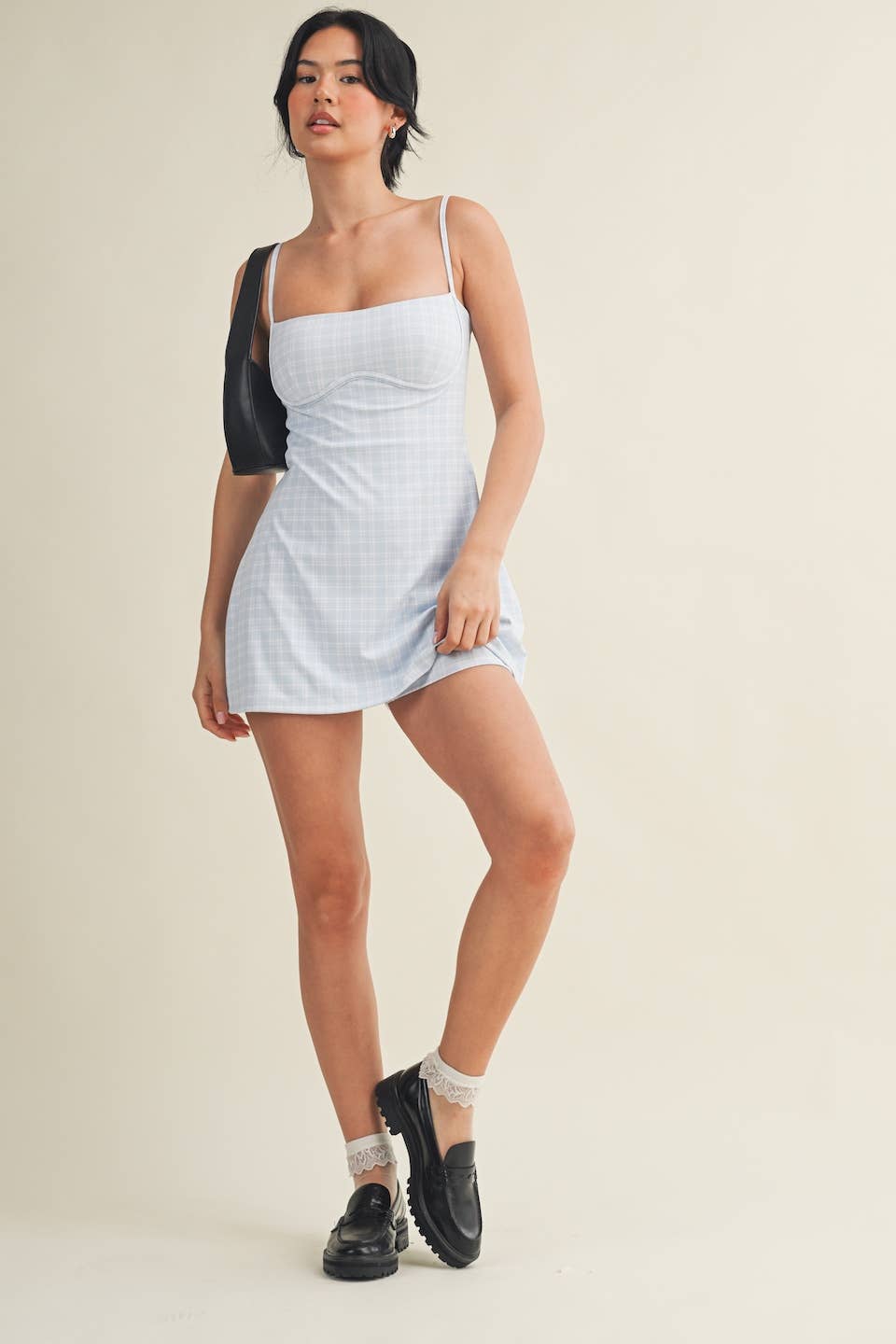 Plaid Print Sweetheart Dress
