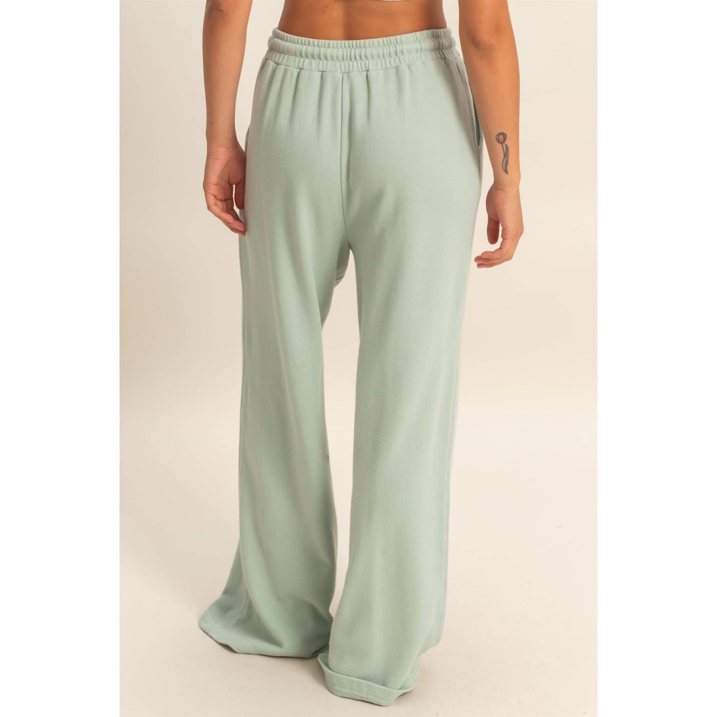 French Terry Wide-Leg Pants