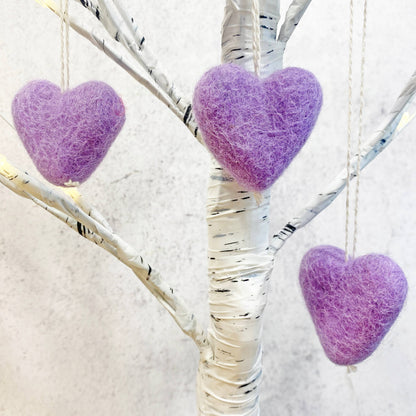 Felt Heart Ornament - Lavender