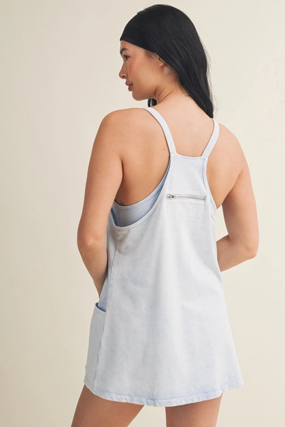 Mineral Wash Play Dress - Coral|8160